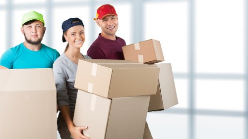 Customer moving items into a storage unit